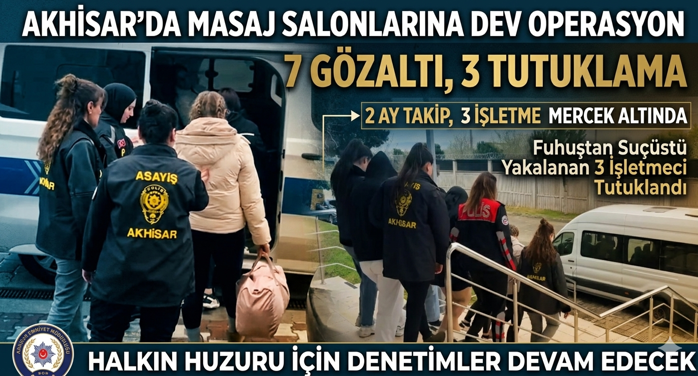 Manisa'da Fuhuş Operasyonu: Masaj Salonu Görünümlü 3 İşletmeye Darbe
