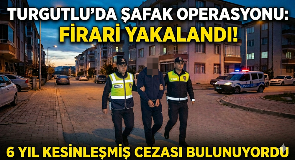  TURGUTLU'DA FİRARİ ŞÜPHELİYE ŞAFAK OPERASYONU: 6 YIL HAPİS CEZASI BULUNUYORDU