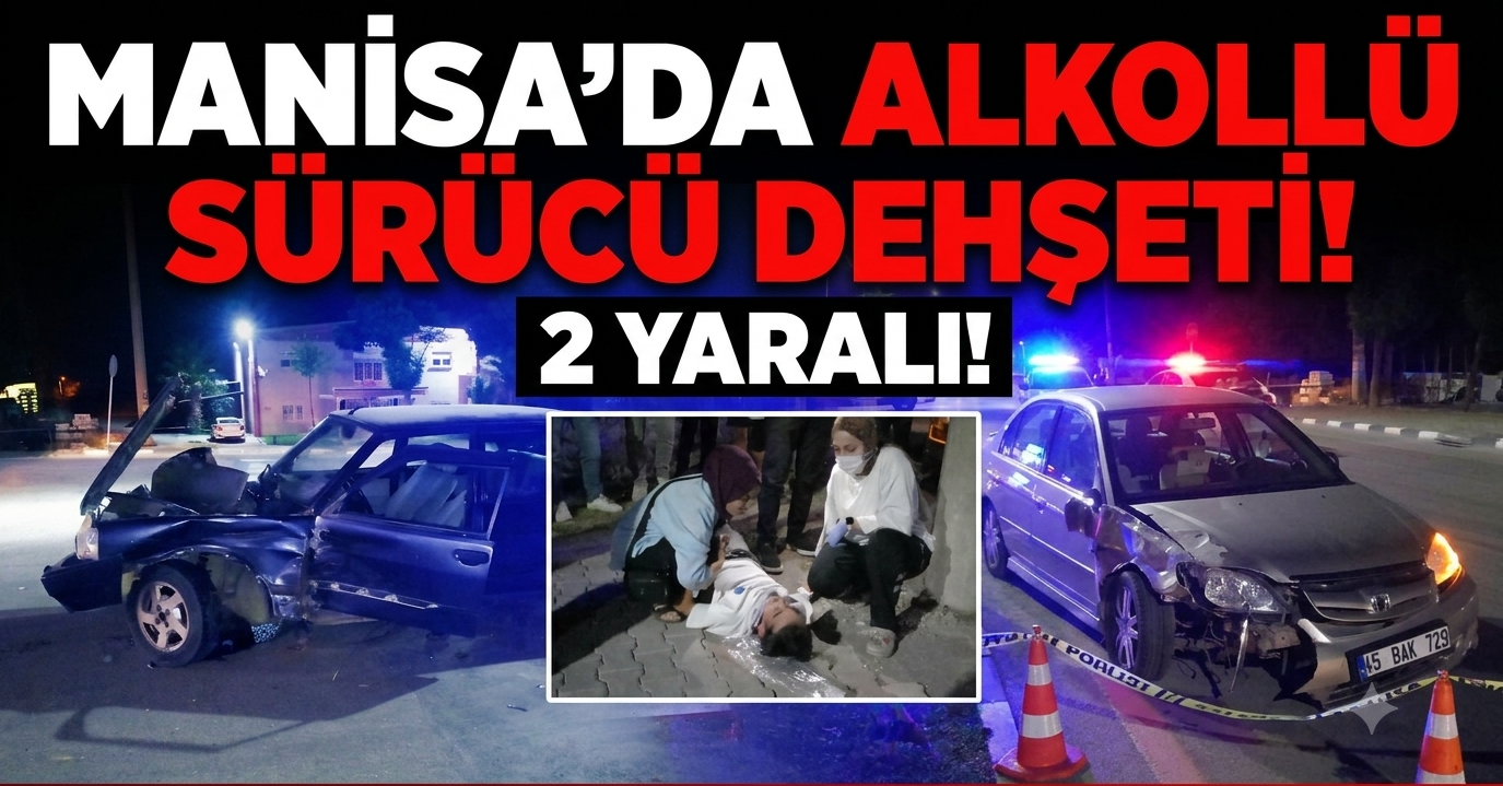 Manisa'da İki Otomobil Çarpıştı: 2 Yaralı 