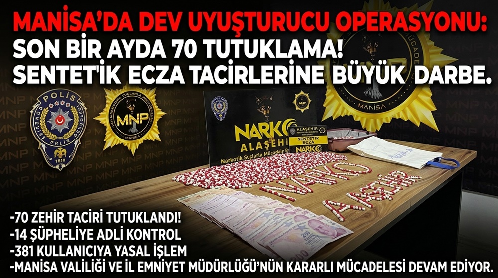 Manisa’da Zehir Tacirlerine Darbe: 70 Tutuklama 