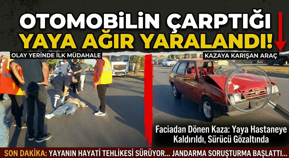 Manisa'da otomobilin çarptığı yaya ağır yaralandı