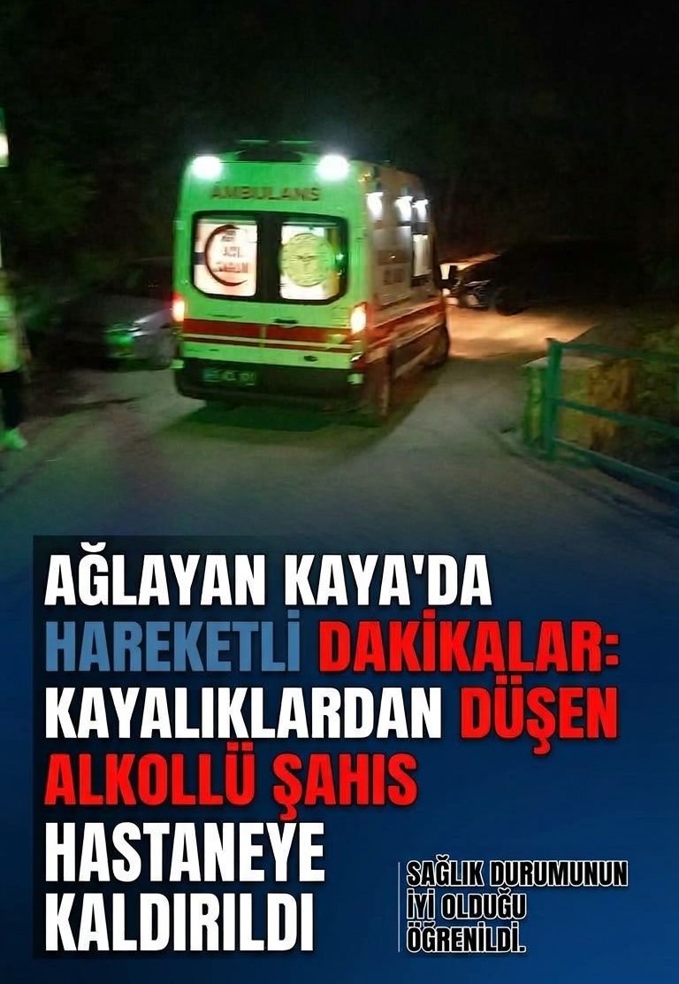 MANİSA'DA  HAREKETLİ DAKİKALAR: KAYALIKLARDAN DÜŞEN ALKOLLÜ ŞAHIS HASTANEYE KALDIRILDI