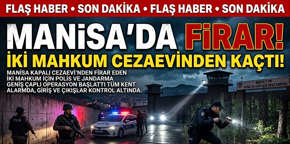 MANİSA’DA ALARM! İKİ MAHKUM BİRDEN FİRAR ETTİ